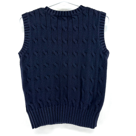 POLO by RALPH LAUREN Toddler Sweater Vest DARK BLUE Cable-Knit PREPPY BOYS 3T - Picture 4 of 5